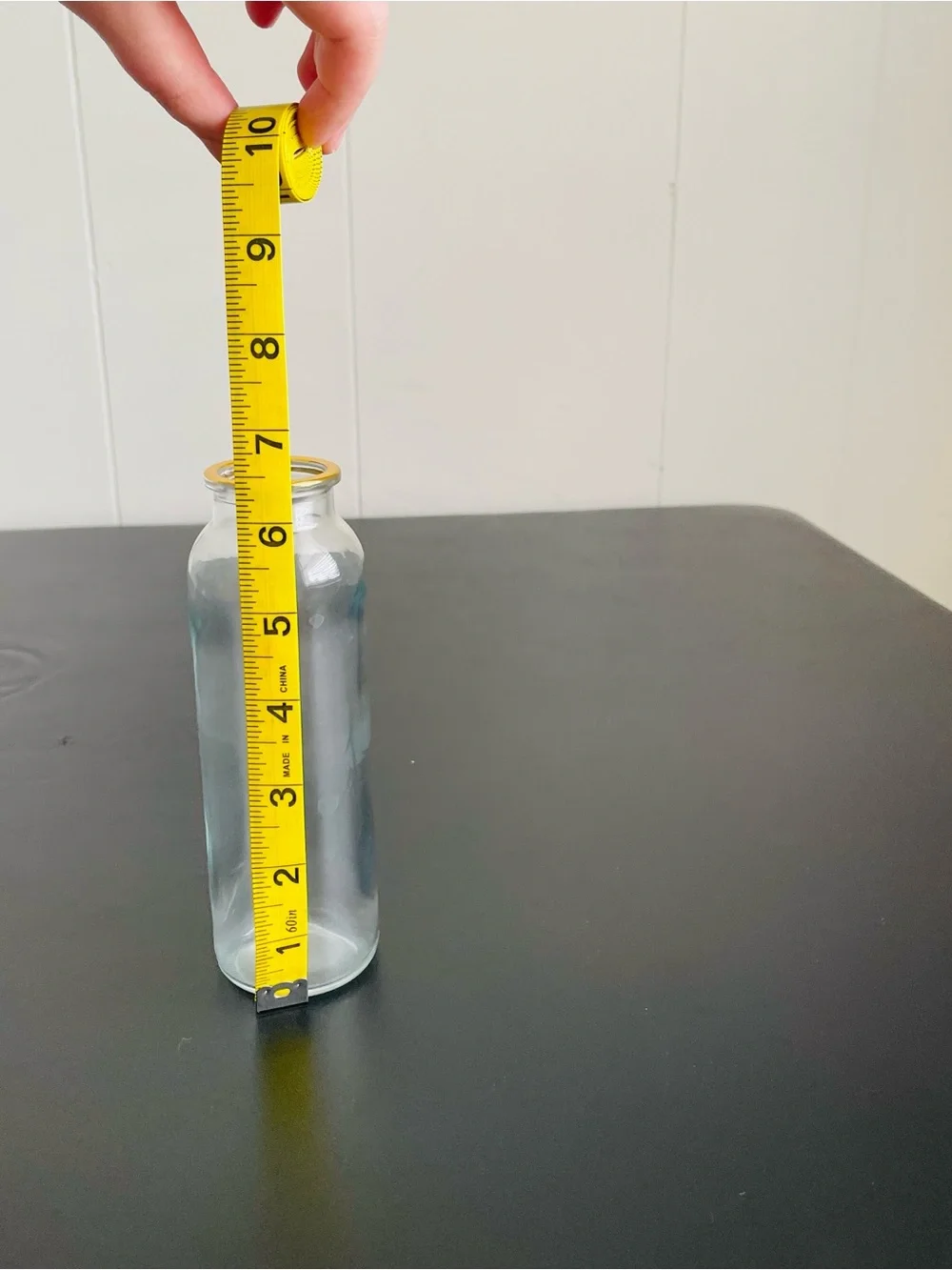 Clear Glass Bottle with Gold Rim